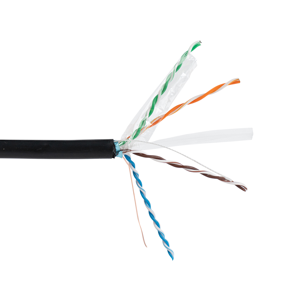 LINET BOBINA 305 METROS CABLE F/UTP CAT 6  4-PARES EXTERIOR NEGRO