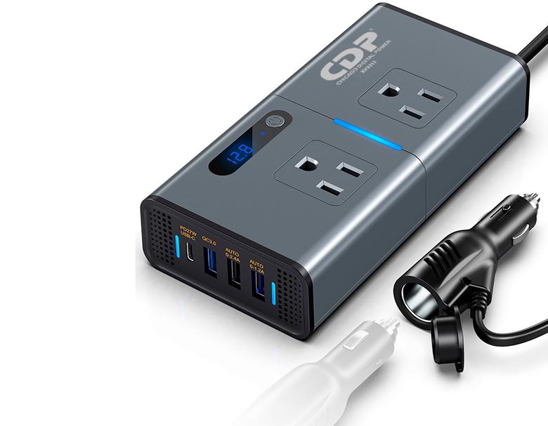 CDP XVU212 INVERSOR PARA CARRO 200 VATIOS 12VDC 4 PUERTOS USB 110V