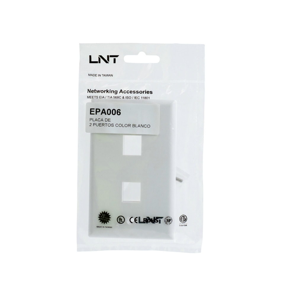 LINET PLACA 2 PUERTOS BLANCO