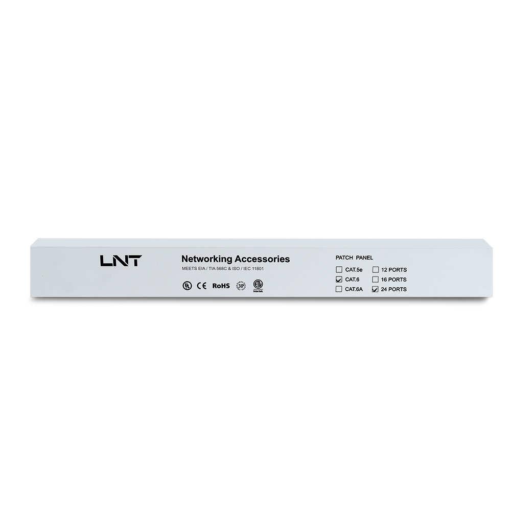 LINET PATCH PANEL CAT6 1U/ 24 PUERTOS/ DADOS INCLUIDOS/ NEGRO