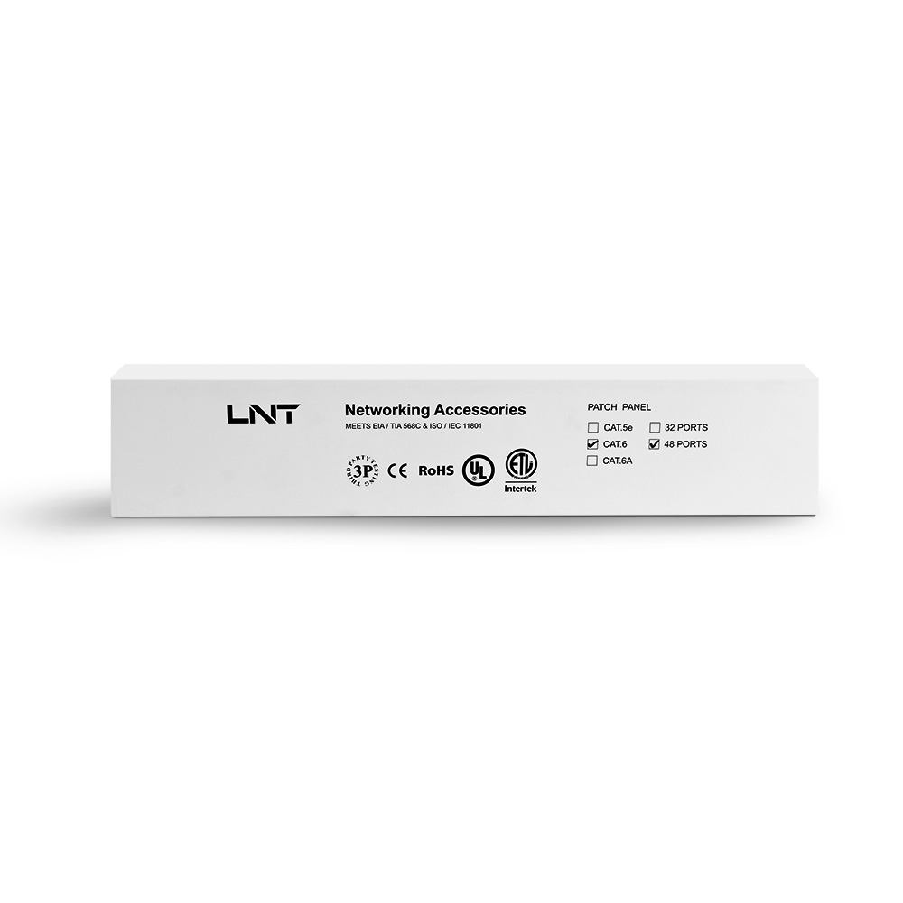LINET PATCH PANEL CAT6 2U/ 48 PUERTOS/ DADOS INCLUIDOS/ NEGRO