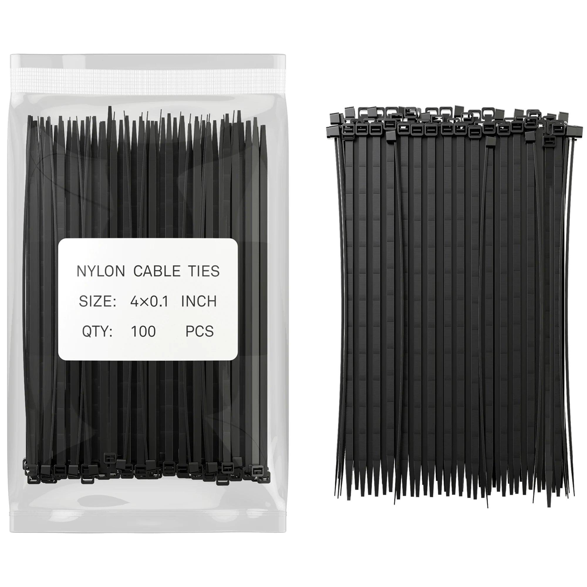 LINET FAJILLA PLASTICA DE 4 PLG / BOLSA DE 100 UNIDADES COLOR NEGRO