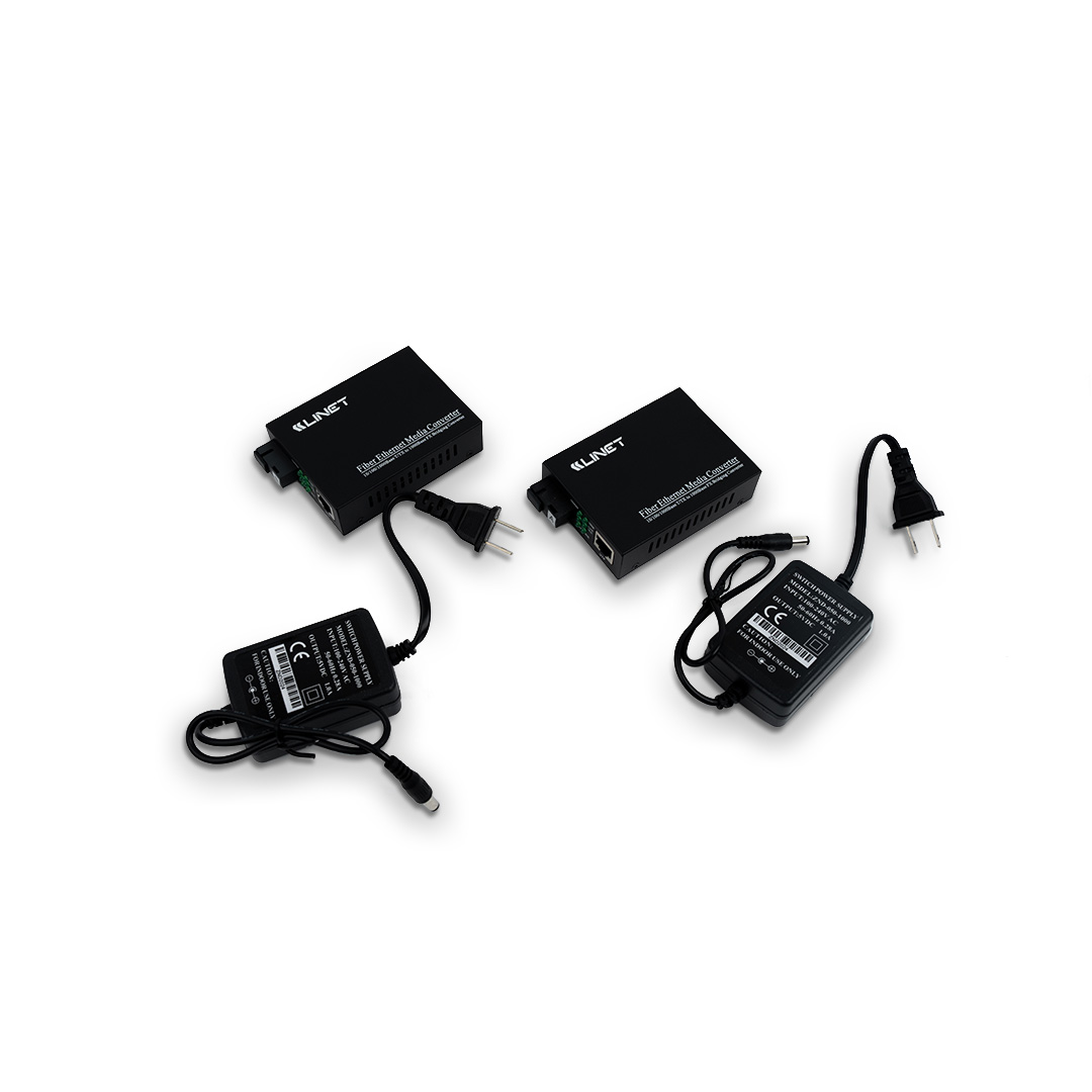 LINET MEDIA CONVERTER MONOMODO 10/100/1000  CONECTOR SC  20KM PAREJA